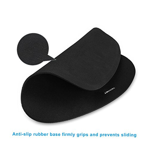 TECKNET Mouse Mat with Memory Foam Rest -Non-slip Rubber base- Special-Textured Water-Resistant Surface