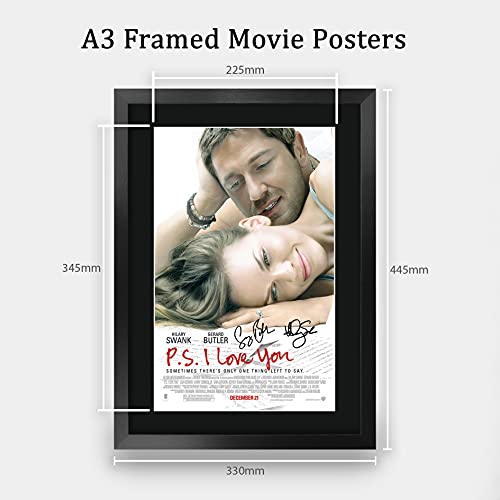 HWC Trading FR A3 PS I love you Hilary Swank, Gerard Butler Gifts Printed Poster Signed Autograph Picture for Movie Memorabilia Fans - A3 Framed