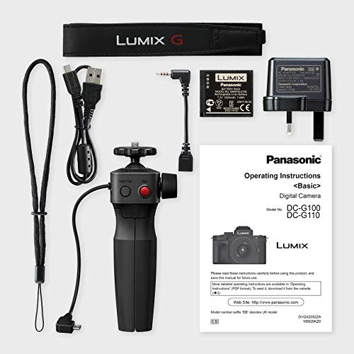 Panasonic LUMIX DC-G100VEB-K Vlogging Camera with LUMIX G Vario 12-32 mm f3.5-5.6 and SHGR1 Tripod Grip