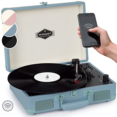 Auna Vinyl Record Player, Vinyl Records Turntable Record Players for Vinyl with Speakers, Home Audio Record Players, Retro Vintage Bluetooth Turntable, AUX, Speakers Stereo Systems with Turntable