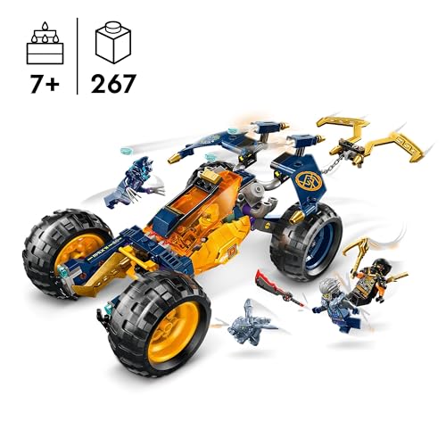 LEGO NINJAGO Arin’s Ninja Off-Road Buggy Car Toy, Dragons Rising Set with Dragon Figure and 4 Ninja Character Minifigures for 7 Plus Year Old Kids, Boys & Girls, Vehicle Model, Gift Idea 71811