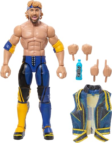 Mattel WWE Top Picks Elite Action Figure & Accessories Set, Logan Paul 6-inch Collectible with Swappable Hands, Ring Gear & 25 Articulation Points, HTX75