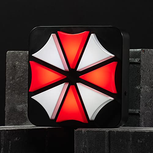 Numskull Resident Evil Umbrella Corp 3D Lamp Wall Light , Plastic- Ambient Lighting Gaming Accessory for Bedroom, Home, Study, Office, Work - Official Capcom Merchandise