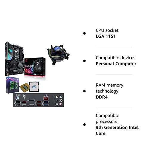 Components4All Intel Coffee Lake Core i5 9600K 3.7GHz (4.6GHz Turbo) CPU, Asus Strix Z390-F Gaming Motherboard Pre-Built Bundle NO RAM