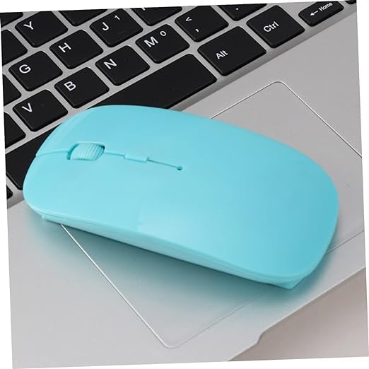 Wireless Mouse For Laptop & Computer- Ultra Slim, Smooth & Silent 2.4 GHz 800 To 1600 DPI Bluetooth mouse with USB Receiver, Wireless Mouse Compatible with Computer PC & Laptop (Blue)