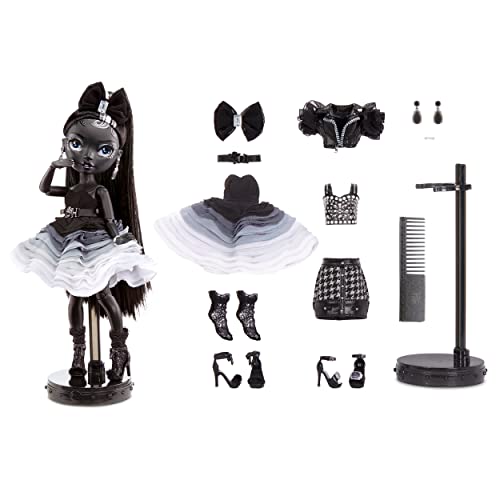 Rainbow High Shadow High Series - SHANELLE ONYX - Greyscale Fashion Doll With Straight Black Hair, Two Designer Outfits, & Accessories - Collectable - For Kids Ages 6+