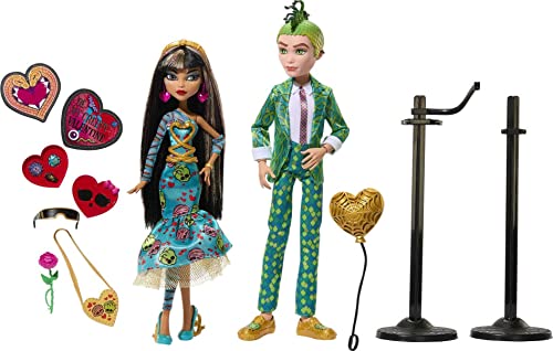 Monster High Dolls, Cleo De Nile and Deuce Gorgon Two-Pack, Valentine’s Day Collector Dolls