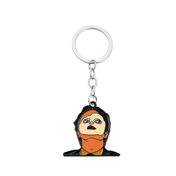 VNEWSCHI Dwight Keychain The Office Show Keyring Mask Keychain Holder Wallet Backpack Pendant DIY Accessories Funny Character Key Chains Men Women Jewelry Gift