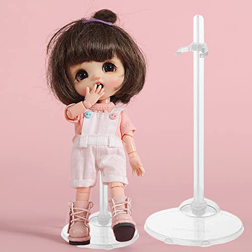 BieFuSin 10Pcs Doll Stands Display Holders, Transparent Plastic Doll Display Stand Support for 11 to 13 Inch Dolls, Adjustable Action Figure Stand Barbie Accessories for Dolls (10Pcs)