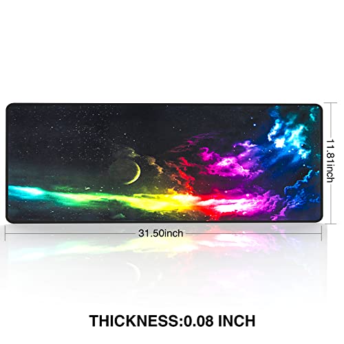 EFISH Mouse Pad (800 * 300 * 3 MM) Extended Large Mouse Mat Desk Pad, Stitched Edges Mousepad,Non-Slip Rubber Base,XL Gaming Mouse Pad for Office & Home