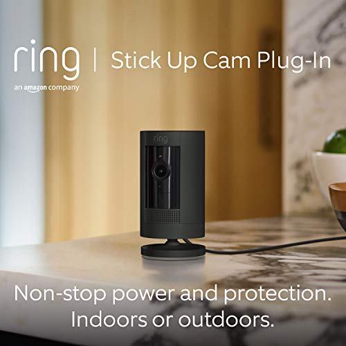 Certified Refurbished Ring Outdoor Camera Plug-In (Stick Up Cam)|HD outdoor Security Camera with 1080p video,Two-Way Talk,Wifi, alternative to CCTV system|30-day free trial of Ring Protect