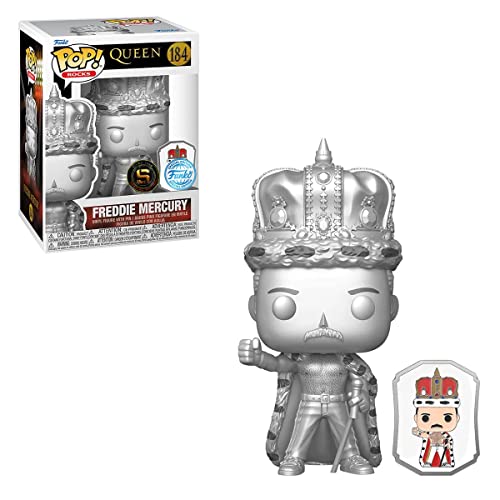 Funko Queen King Freddie Mercury Platinum Exclusive Pop! with Pin 184