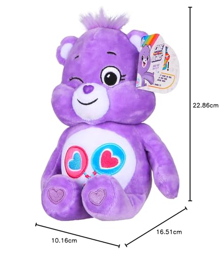 Care Bears | Share Bear 22cm Bean Plush | Collectable Cute Plush Toy, Cuddly Toys for Children, Soft Toys for Girls and Boys, Cute Teddies Suitable for Girls and Boys Ages 4+ | Basic Fun 22042