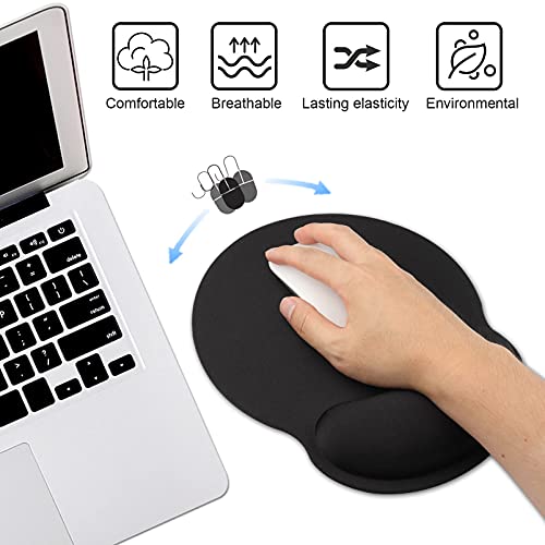 Wrist Rest Mat,Comfortable Memory Foam Mouse Pad with Wrist Support,Anti-Slip Rubber Mouse Wrist Support Pad for Working Gaming - black012