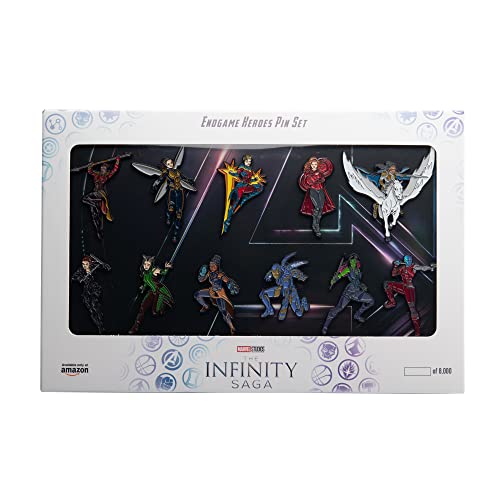 Marvel Studios: The Infinity Saga Endgame Heroes Metal-based and Enamel 11 Lapel Pin Set with Officially Licensed Window Box With Back Support (Amazon Exclusive)