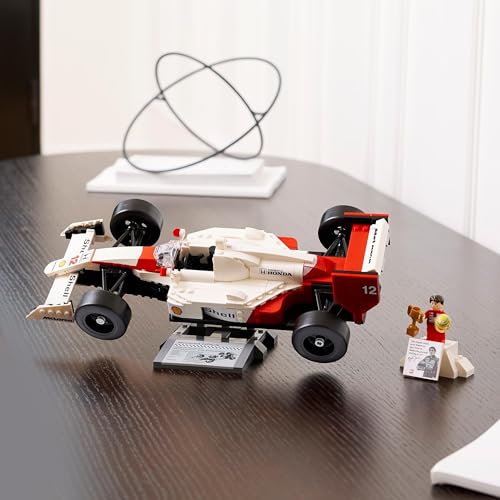 LEGO Icons McLaren MP4/4 & Ayrton Senna Vehicle Set, F1 Race Car Model kit for Adults to Build with Race Driver Minifigure, Home and Office Décor, Birthday Gifts for Men, Women, Him or Her 10330