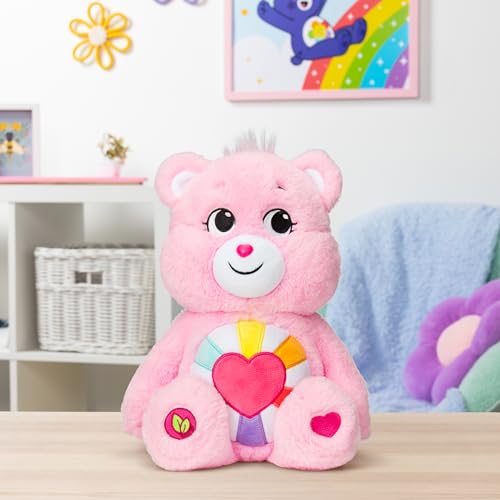 Care Bears | Hopeful Heart Bear 35cm Medium Plush | Collectable Cute Plush Toy, Cuddly Toys for Children, Soft Toys for Girls Boys, Cute Teddies Suitable for Girls and Boys Ages 4+ | Basic Fun 22139