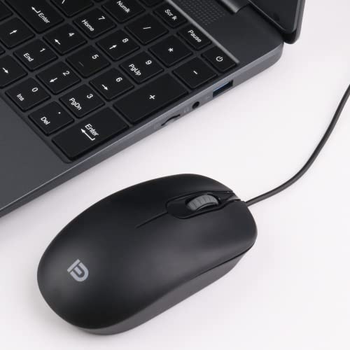 SGIN Wired Mouse 3 Buttons, Optical Tracking, Comfortable with PC Mac Laptop - Black