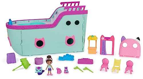 Gabby’s Dollhouse, Gabby Cat Friend Ship, Cruise Ship Toy with 2 Toy Figures, Surprise Toys and Dollhouse Accessories, Kids’ Toys for Girls and Boys 3+