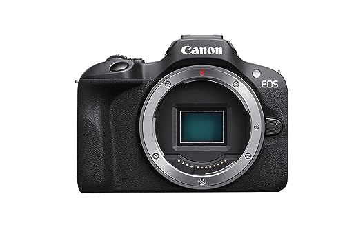 Canon EOS R100 Mirrorless Camera Body - 24.1MP, 4K Video | Dual Pixel CMOS Auto Focus | Wi-Fi & Bluetooth | Pop-Up Flash | Easy-To-Use