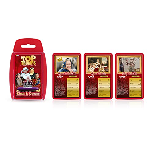 Top Trumps Kings and Queens Classics Card Game English Edition, discover facts on 30 of your favourite Kings and Queens including Queen Elizabeth II and Charles I, family game for 2+ players aged 8+