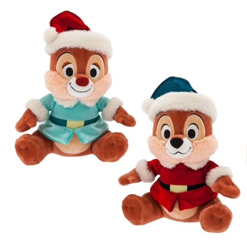 Disney Store Official Chip 'n Dale Holiday Plush Set - Classic Duo in Festive Attire - 13-Inch - Perfect Collectible & Gift Fans - Seasonal Edition for Christmas Celebrations