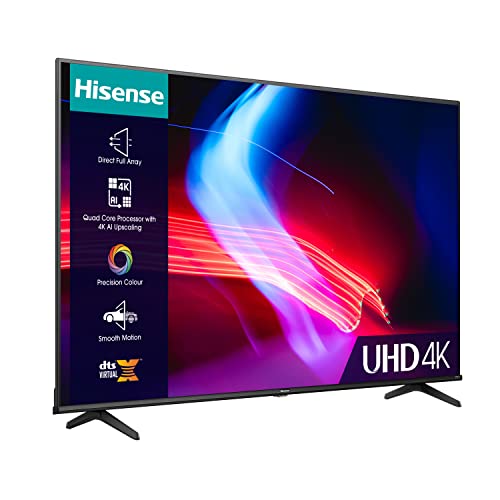 Hisense 43 Inch VIDAA Smart TV 43A6KTUK - Dolby Vision, Pixel Tuning, Voice Remote, Share to TV, and Youtube, Freeview Play, Netflix and Disney (2023 New Model), Black