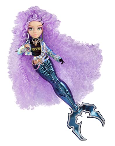 Mermaze Mermaidz - RIVIERA - Collectible Mermaid Model Doll with 1 Colour Changing Tail, Curly Purple Hair, Outfits & Accessories & Is Articulated to Pose - Ages 4+