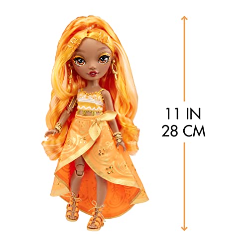 Rainbow High - MEENA FLEUR - Saffron Gold Fashion Doll Includes 2 Mix & Match Designer Outfits with Accessories - For Kids 6-12 Years Old and Collectors