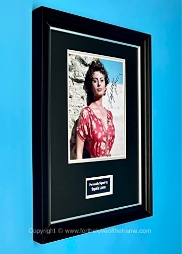 Sophia Loren Hand Signed Autograph Movie Memorabilia Photo In Luxury Handmade Wooden Display & Certificates of Authenticity