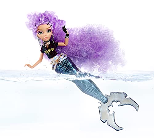 Mermaze Mermaidz - RIVIERA - Collectible Mermaid Model Doll with 1 Colour Changing Tail, Curly Purple Hair, Outfits & Accessories & Is Articulated to Pose - Ages 4+