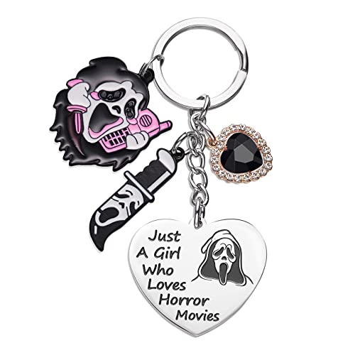 Scream Merchandise Ghostface Keychain Horror Movie Gifts For Teen Girls Daughter Women Birthday Gift Keychains