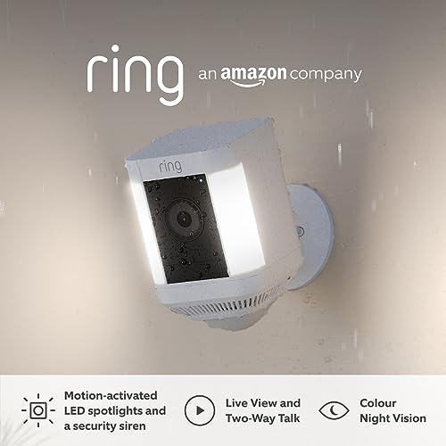 Ring Spotlight Cam Plus Battery by Amazon | Wireless outdoor Security Camera 1080p HD Video, Two-Way Talk, LED Spotlights, Siren, alternative to CCTV system | 30-day free trial of Ring Protect