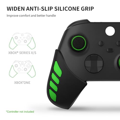 NiTHO Controller Silicone Grip for Xbox One/Xbox Series X/S, Set of 2 Anti-Slip Protective Grip, Set of 2 Thumb Grip Caps and Analog Mini-Stick Precision Rings, Accessories for Xbox Controller - Green