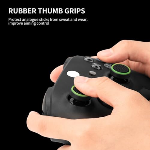 NiTHO Controller Silicone Grip for Xbox One/Xbox Series X/S, Set of 2 Anti-Slip Protective Grip, Set of 2 Thumb Grip Caps and Analog Mini-Stick Precision Rings, Accessories for Xbox Controller - Green