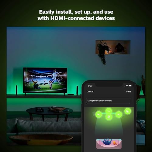 Philips Hue Play HDMI Sync Box, Surround Lighting for TV Entertainment & Gaming Compatible with Alexa