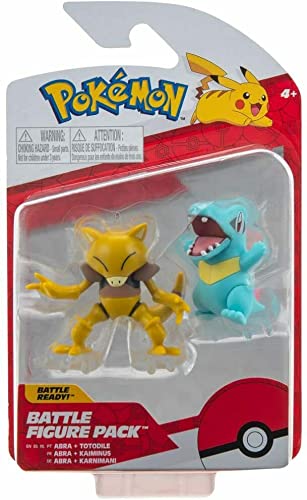 Pokemon Toy Figure - 5-8 cm Abra & Totodile - Pokemon Pack Figures - New Wave 2022 - Official Licensed Pokemon Toy