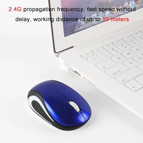 KeautFair Mini Wireless USB Mouse Portable Tiny Small Cordless Mice Ergonomic Design 2.4GHz 1000DPI for Kids Children Small Hands for Travel Business Trips for Windows/iOS/Android Laptop PC(Dark Blue)