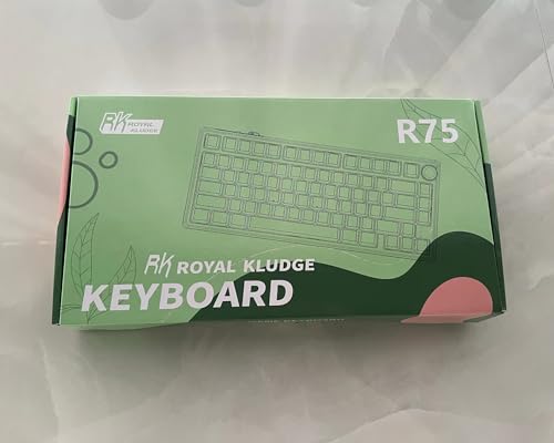 RK ROYAL KLUDGE R75 Mechanical Keyboard Wired with Volumn Knob, 75% TKL Custom Gaming Keyboard Gasket Mount RGB Backlit with Software, Cherry Profile, Hot Swappable Red Switch, PBT Keycaps (US Layout)