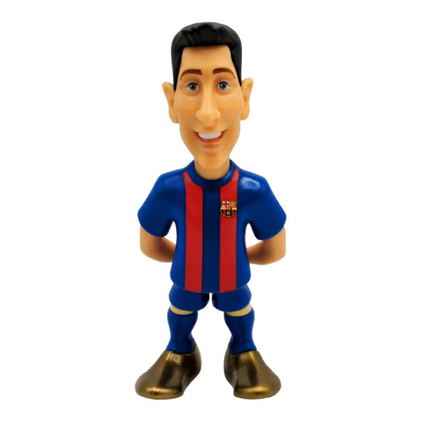 MINIX Bandai FC Barcelona Lewandowski Model | Collectable Lewandowski Figure In Barcelona Shirt | Bandai Football Toys Range | Collect Your Favourite Football Figures And Teams