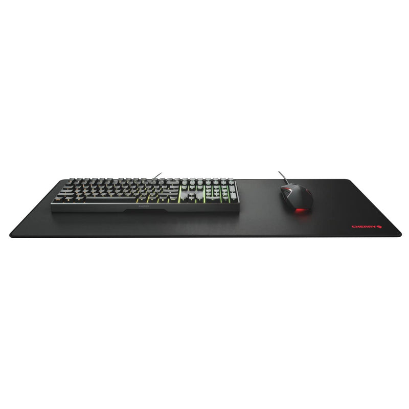 CHERRY MP 2000, PREMIUM MOUSEPAD XXL, 80 cm x 35 cm, Stitched Edges, Suitable for All Mouse Sensors, Non-Slip, Rollable, Black