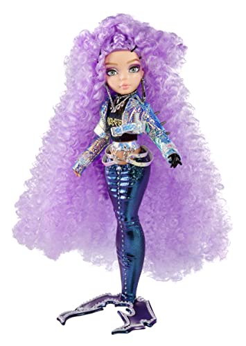 Mermaze Mermaidz - RIVIERA - Collectible Mermaid Model Doll with 1 Colour Changing Tail, Curly Purple Hair, Outfits & Accessories & Is Articulated to Pose - Ages 4+