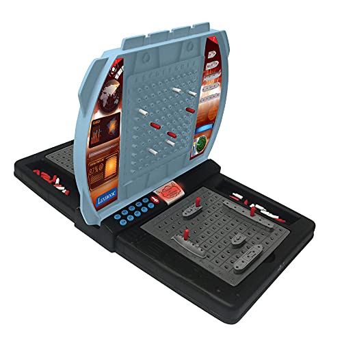 Lexibook GT2800i1 Talking Sea Battle (French, English, Spanish, Portuguese), Electronic Board Game 1 or 2 Players, Interactive, Light and Sound Effects, Strategy, battery Operated, Grey/Black, white