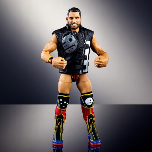 Mattel WWE Elite Action Figure & Accessories, 6-inch Collectible Johnny Gargano with 25 Articulation Points, Life-Like Look & Swappable Hands, HTX20