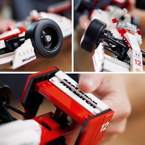 LEGO Icons McLaren MP4/4 & Ayrton Senna Vehicle Set, F1 Race Car Model kit for Adults to Build with Race Driver Minifigure, Home and Office Décor, Birthday Gifts for Men, Women, Him or Her 10330