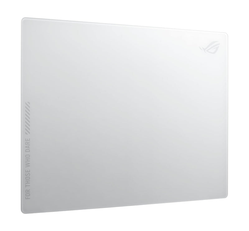 ASUS ROG Moonstone Ace L Glass Gaming Mouse Pad, Ultra-Smooth Surface, Noise-Reducing Design, 9H Tempered Glass, Impact & Scratch Resistant, Anti-Slip Silicone Base, 500 x 400 mm, Moonlight White
