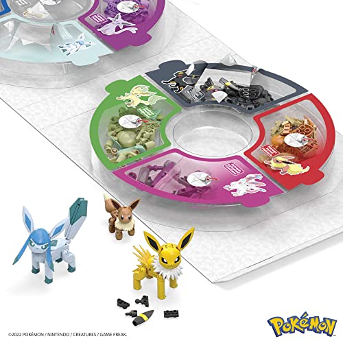 MEGA Pokémon Building Toys Set Every Eevee Evolution with 470 Pieces, 9 Poseable Characters, for Kids, GFV85