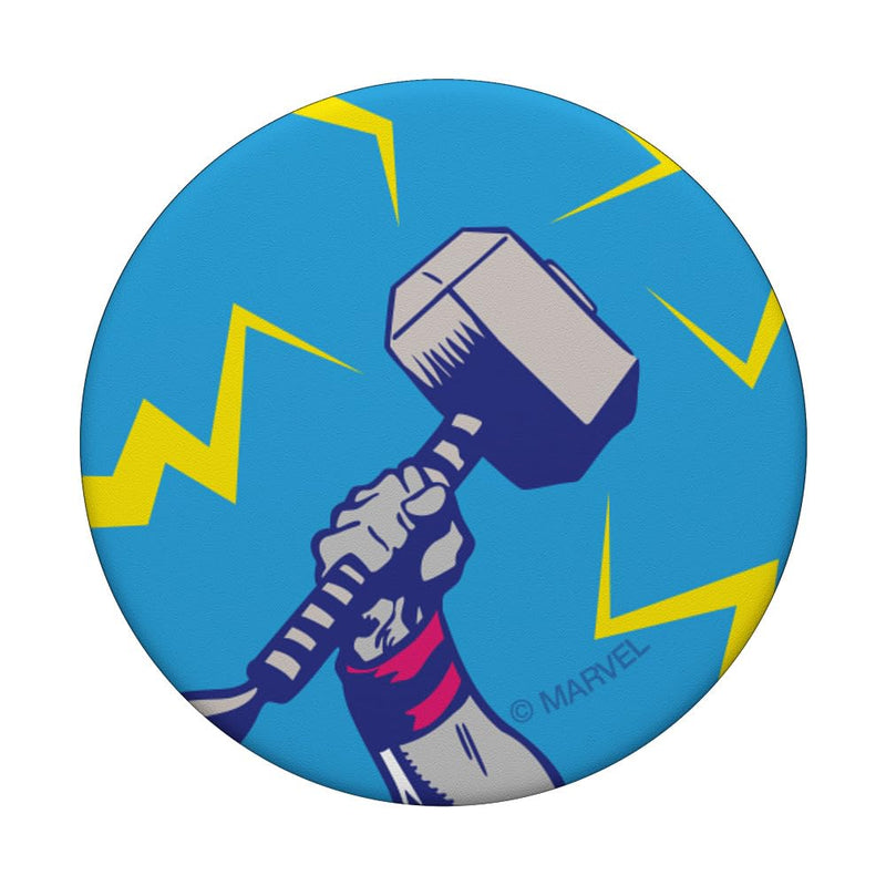 Marvel Thor Mjolnir Hammer Lightning Retro PopSockets Swappable PopGrip