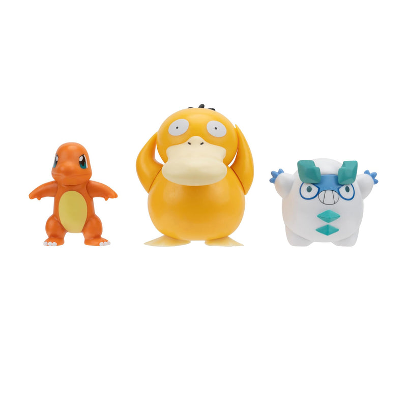 Pokémon Battle Figure 3 Pack - Features 2-Inch Charmander and Galarian Darumaka and 3-Inch Psyduck Battle Figures