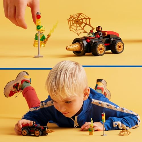 LEGO Marvel Spidey and his Amazing Friends Drill Spinner Vehicle, Spider-Man Car toy for 4 Plus Year Old Kids, Boys & Girls, with 2 Minifigures, Super Hero Fun from Disney+ TV Show, Gift Idea 10792